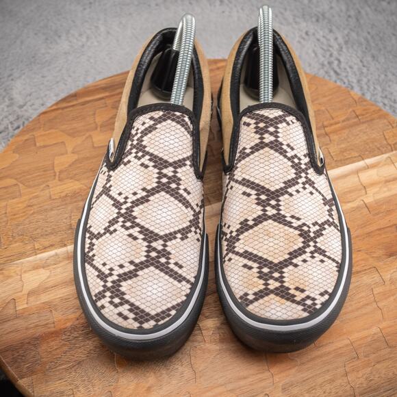 VANS Customs Slip On SHOES SNAKESKIN PYTHON PATTERN WOMENS 9 - Picture 2 of 7